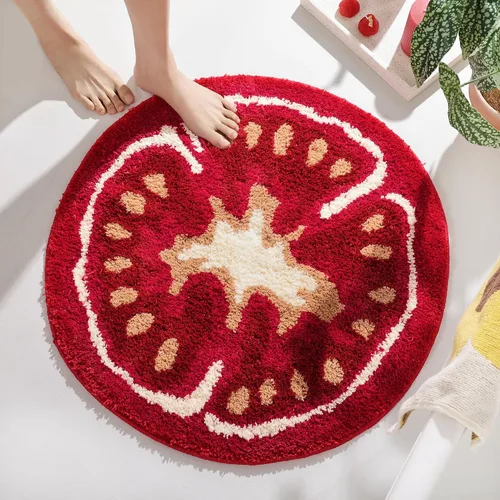 Vista 15 de FROZZUR Alfombra de baño de plátano, tapetes de baño para baño, bonita alfombra de bañera amarilla en forma de fruta, alfombra de baño de Navidad