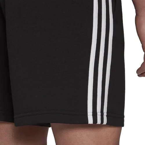 Vista 4 de adidas Essentials - Pantalones cortos de rizo francés de 3 rayas para hombre, AzulAzul marino