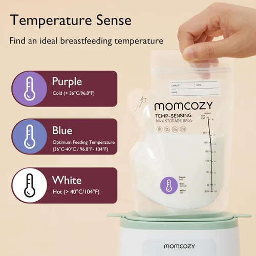 Vista 6 de Momcozy Calentador de biberones Retain Nutrients, calentador de biberones 9 en 1 con luz nocturna y bolsa de almacenamiento de leche materna Momcozy