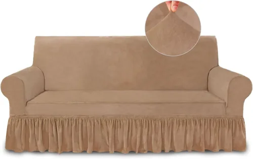 Vista 46 de NICEEC Funda para sofá biplaza, súper suave, 1 pieza, color rojo vino, elástica, universal, de elastano, para sala de estar, fácil ajuste, lavable