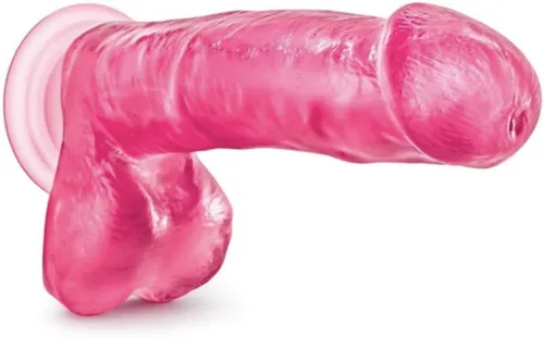 Vista 4 de Dong de silicona realista con ventosa y compatibilidad de arnés n rosa CL13590