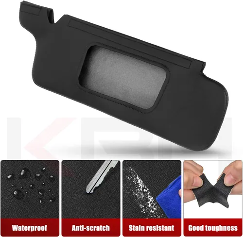 Vista 4 de KBH Funda para Visera de Sol para Ford Mustang 1994-2004, Forro de Cuero de Vinilo, Protector de Visera de Sol para Auto, Lado Izquierdo y Derecho