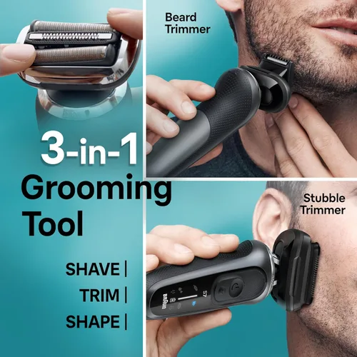 Vista 7 de Braun Series 7 - Afeitadora eléctrica para hombres, maquinilla de afeitar húmeda y seca, centro de limpieza y carga SmartCare 4 en 1, accesorio