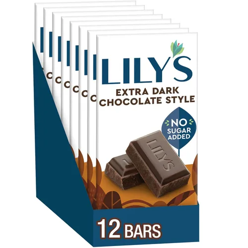 Vista 8 de LILY'S Arroz crujiente de chocolate negro estilo sin azúcar añadido, barras de dulces, 3 onzas (12 unidades)