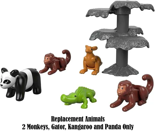 Vista 5 de Fisher-Price Piezas de repuesto para el juego de tren de madera de Thomas and Friends - FXT66 ~ Wood Big World Adventures ~ Animales de repuesto