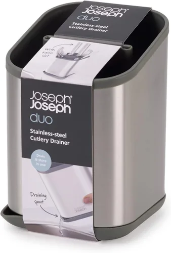 Vista 6 de Joseph Joseph Duo - Escurridor de cubiertos de acero inoxidable, organizador de utensilios de cocina
