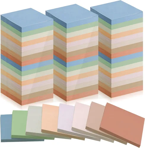 Vista 8 de Fainne Paquete de 120 notas adhesivas a granel de 3 x 3 pulgadas, bloc de notas autoadhesivas de papel multicolor para suministros escolares
