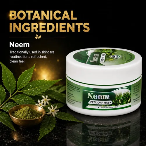 Vista 6 de HERBOGANIC Máscara de neem Peel Off Cuidado de la piel Mascarilla Peel Off Limpia y nutre la piel Mascarilla hidratante que protege la piel