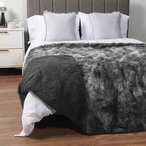 Vista 11 de PAVILIA Manta mullida beige crema para sofá, afelpada y cálida, súper suave y gruesa de piel sintética y sherpa, 50 x 60 pulgadas