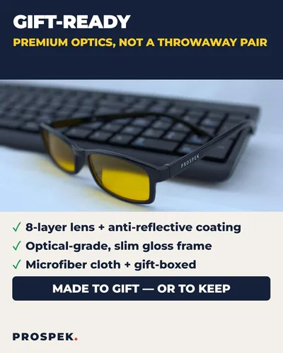 Vista 6 de Prospek ELITE Blue Light Blocking Glasses Men Women, Yellow Lens