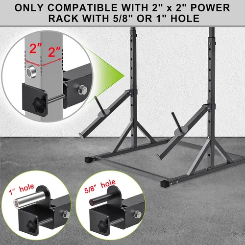 Vista 2 de Nordic Hamstring Curl Attachment, Dip Bar, Belt Squat & Safety Spotter Arms for 2"x2" & 3"x3" Power Racks, Home Gym Strength Training Accessories