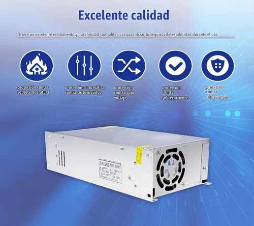 Vista 2 de Adaptador de fuente de alimentación de 12V 100A 1200W AC-DC