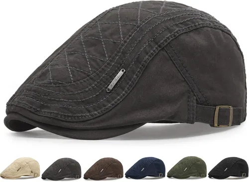 Vista 13 de Initlove Gorra de algodón para hombre, boina de hiedra de algodón para conducir