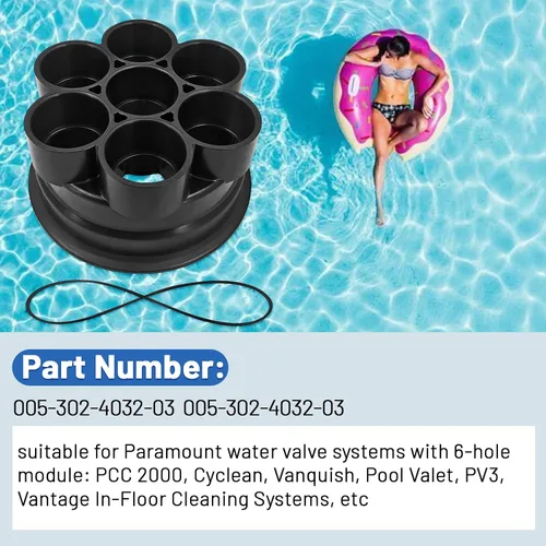 Vista 2 de 005-302-4032-03 Kit de base de válvula de agua de 6 puertos de 2 pulgadas con 1 junta tórica compatible con el módulo Paramount de 6 puertos PCC