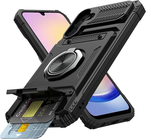 Vista 14 de Vofolen Funda tipo cartera para Samsung Galaxy A15 5G con tarjetero negro