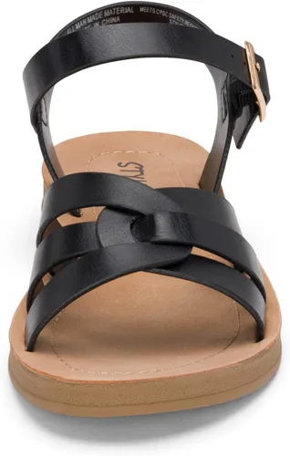 Vista 4 de STYLISH S KALI-K ~ Sandalias cómodas de suela acolchada con tiras y puntera abierta para niñas pequeñas