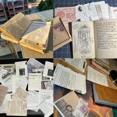 Vista 2 de Diario del Grial Indiana Journal, Indiana Grail Diary Props Toys, Diario de cuero vintage, regalos clásicos de accesorios de película