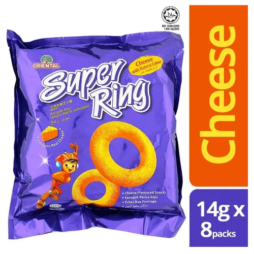 Vista 7 de Oriental Malaysia Super Ring Classic Cheese Flavour Snack Family Pack Biscuit Biskut Teatime Halal Food Snacks Malasia 0.49 oz x 8 paquetes