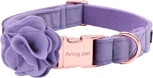 Vista 9 de ARING PET Collar de perro con corbatín, collares de terciopelo para perros con corbatín extraíble, collar de lazo ajustable para perros hembras
