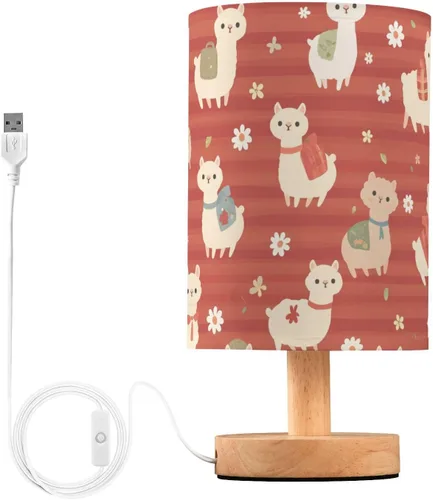 Vista 2 de FRODOTGV Retro Cute Alpacas Red Night Lights Living Room Lamps Warm Light for Kids Home
