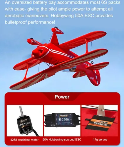 Vista 2 de Fms Aviones Rc para adultos Control remoto Avión Pitts V2 1400mm (55.1") RC Avión Control remoto Aerobatic Sport RC Avión PNP