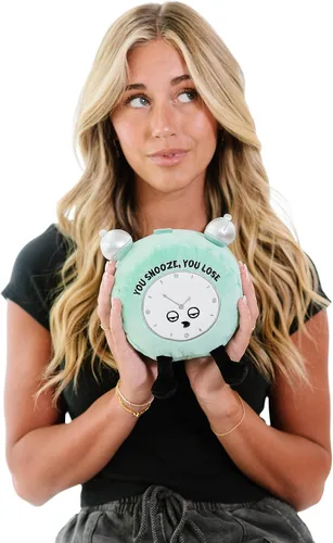 Vista 2 de Punchkins Despertador de Alarma de Peluche - Si te duermes, pierdes. Divertido reloj de peluche, juguete de peluche atrevido y novedoso para regalar