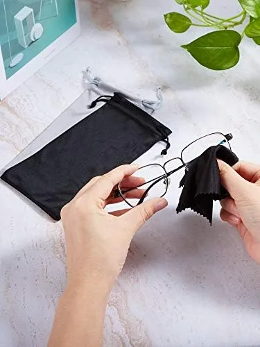 Vista 4 de Frienda 25 piezas de microfibra bolsa bolsa gafas gafas gafas bolsa suave bolsa con 2 paños de limpieza de gafas