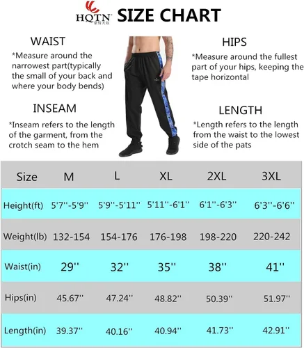 Vista 2 de HQTN - Pantalones deportivos tipo bandanna para hombre para después de la cirugía, pantalones deportivos de entrenamiento activos, para baloncesto, M