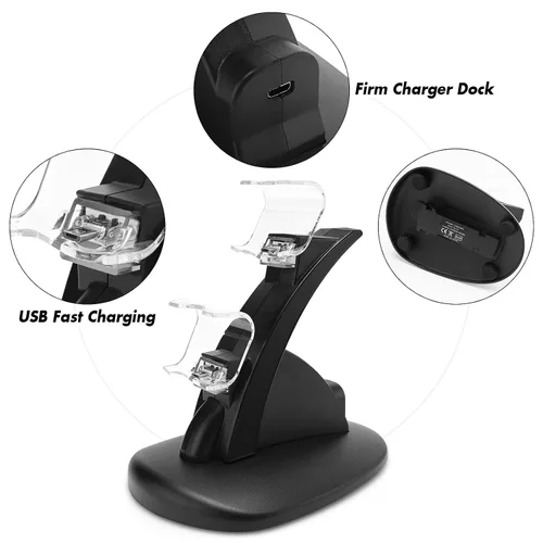 Vista 8 de Playstation4 Regular Slim Pro Controller Charger, SUNKY LED Gaming Console Charging Stand USB Dock Station Mount Cradle for Sony PS4
