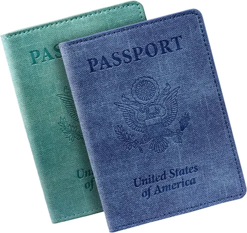 Vista 19 de Funda para pasaporte de vacunación, Azul 2PK