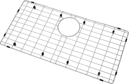 Vista 10 de Rejilla de fregadero de cocina Zeesink, protectores de fregadero de 18 1/2" X 13 3/8", rejilla de fregadero de acero inoxidable con drenaje central
