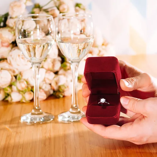 Vista 6 de BBTO Caja de terciopelo para anillos de 36 piezas para ceremonia de boda, caja de anillo de compromiso, caja de regalo para anillos de boda, caja