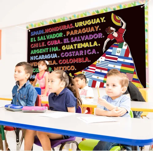 Vista 6 de Decoraciones del mes de la herencia hispana, pancarta latinoamericana, decoraciones para el aula española, decoraciones del mes nacional