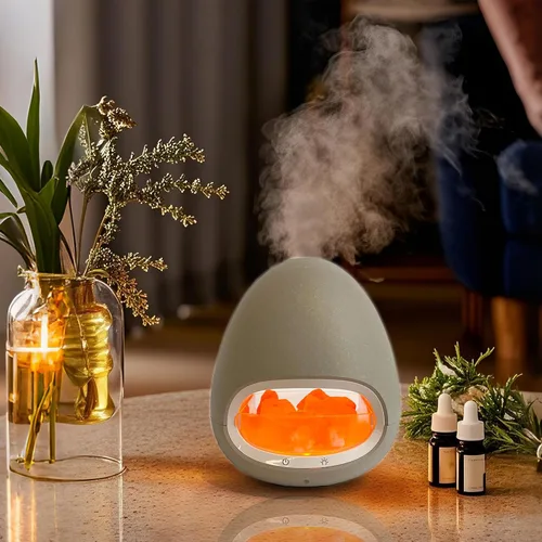 Vista 7 de LIFFY Difusor de aceite esencial de aromaterapia, lámpara original de terapia de sal del Himalaya, humidificador ultrasónico de niebla fría de gran