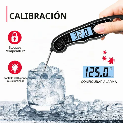 Vista 4 de TEMOLA Termómetro de carne, termómetro de alimentos de lectura instantánea BK-Luz Azul