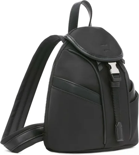 Vista 2 de Calvin Klein Mini mochila organizacional Shay para mujer, NegroPlata