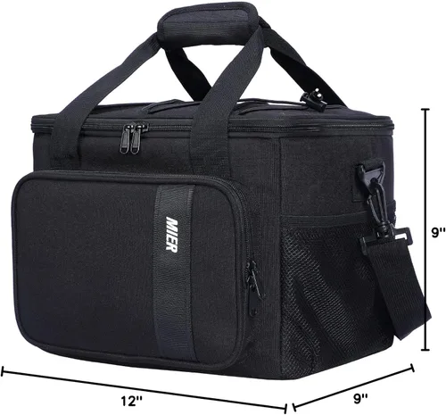 Vista 10 de MIER Lonchera para hombres aislada para el trabajo - 24 latas/15L - Loncheras grandes a prueba de fugas para adultos, mujeres, para viajes, playa