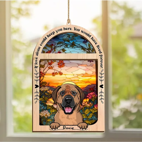 Vista 13 de LOVELYPOD Adorno de Navidad personalizado de sabueso afgano, atrapasoles con nombre, regalos de pérdida de mascotas, regalos para amantes