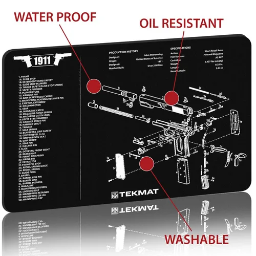 Vista 3 de TekMat 1911 Alfombrilla de limpieza para armas, color negro, talla única