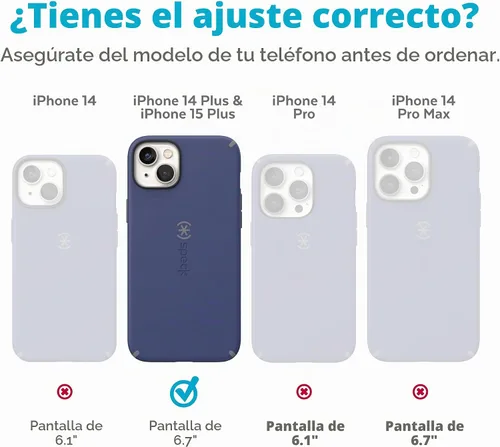 Vista 2 de Speck Presidio2 Pro + MagSafe - Funda para iPhone 14 Plus con revestimiento Microban (negro/negro/blanco)