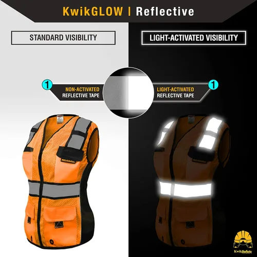 Vista 6 de KwikSafety (Charlotte, NC) RoadBOSS Econ & Chaleco de seguridad premium para mujer