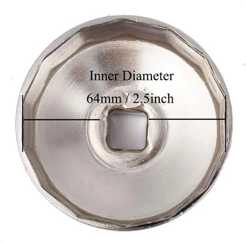 Vista 2 de XMHF Llave de filtro de aceite de 64 mm/2.5 pulgadas de diámetro interior, herramienta para usuarios de automóviles