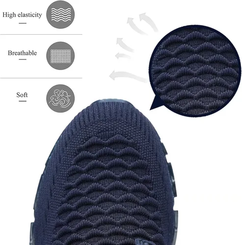 Vista 4 de Zapatos deportivos para hombre sin cordones para caminar y correr, tenis con diseño de hoja, informales, cómodos, antideslizantes, para el trabajo