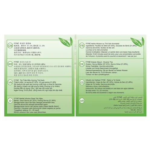 Vista 4 de FITNÈ Té verde a base de hierbas miel limón con infusión de Garcinia Senna suave desintoxicación limpia alto antioxidante sin calorías edulcorante