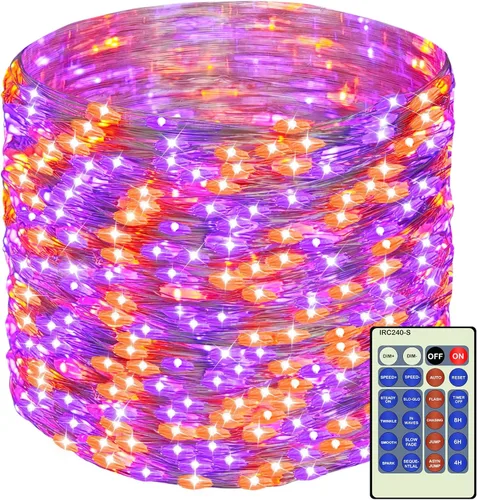 Vista 15 de Decute - Tira de luces de hadas de 300 LED de 99 pies de alambre plateado para árbol de Navidad, con control remoto, luz estrellada tipo luciérnaga