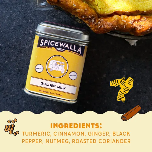 Vista 6 de Spicewalla Leche dorada en polvo - Canela, jengibre, cúrcuma bebida té o mezcla de café con leche