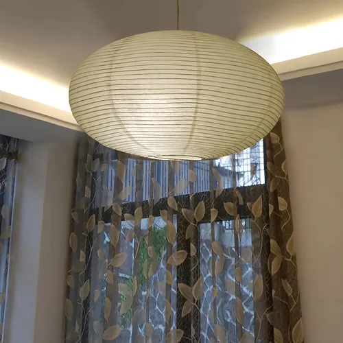 Vista 4 de Paquete de 2 linternas de papel ovaladas blancas de 16 pulgadas, linternas de papel chino japonés para decoración del hogar, boda, decoración