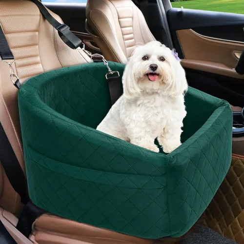 Vista 16 de NEEZUKAR Asiento de automóvil para perros pequeños y medianos, asiento elevador desmontable lavable para perros de menos de 30 libras, asiento