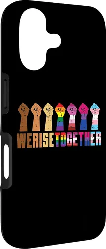 Vista 3 de We Rise Together Black LGBT Raised Fist Pride Equality Gift Case for iPhone 17