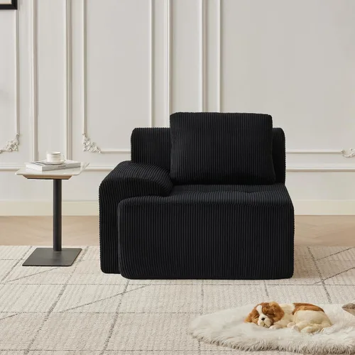 Vista 44 de Sofá modular modular con otomana móvil, sofá de asiento profundo con almohadas, cómodo sofá modular de nube para sala de estar, dormitorio y Blanco